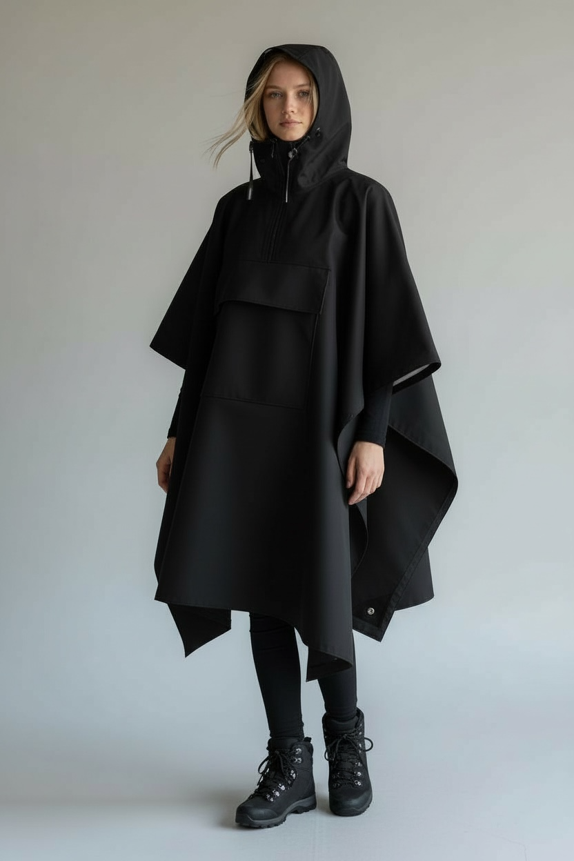 Poncho Imperméable Tactique NOMAIA - Noir (Femme)