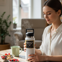 Bouteille Isotherme Acier Inoxydable \ Blanche